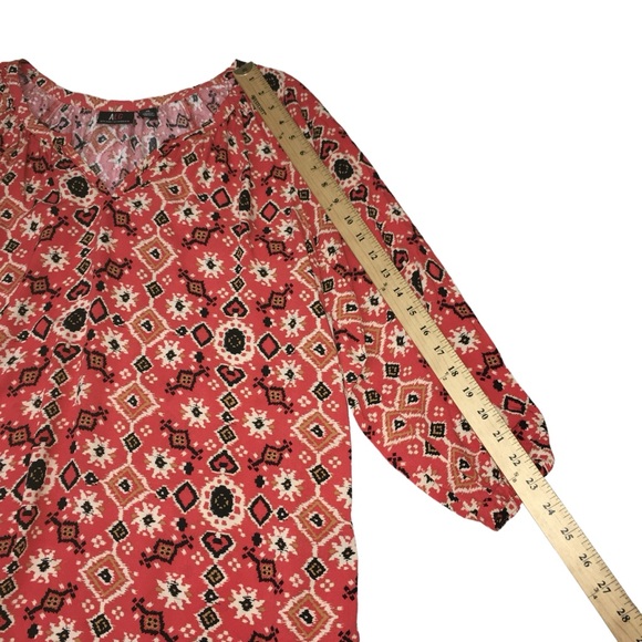 ALC Orange Black Geometric Lightweight Rayon Top - Women’s XL - Picture 5 of 11